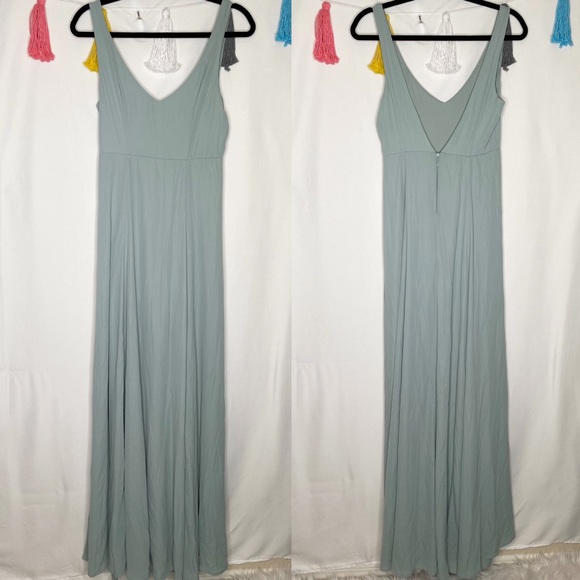 NWT SMYM Jenn Maxi Dress Silver Sage Crisp Small - Picture 2 of 8